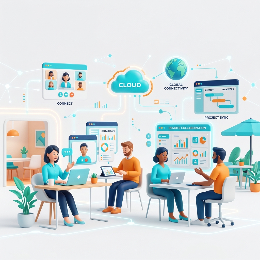 Corporate Team Working Remotely